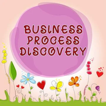 Text caption presenting Business Process Discovery. Internet Concept implemented イラスト素材