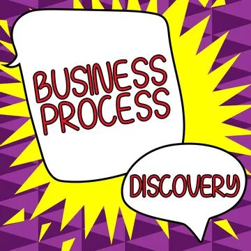 Text caption presenting Business Process Discovery. Business concept implemented イラスト素材
