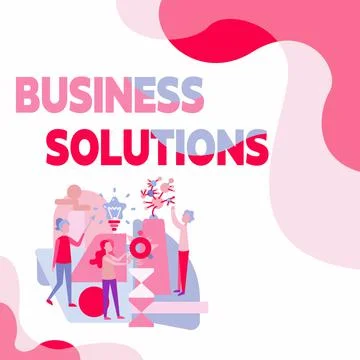 Text caption presenting Business Solutions. Business approach ideas used to help 库存插图