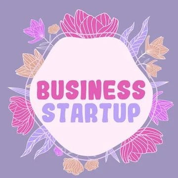 Text caption presenting Business Startup. Business idea during the first stage Stock Illustration