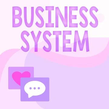 Text caption presenting Business System. Business showcase delivery mechanism Illustrazione stock