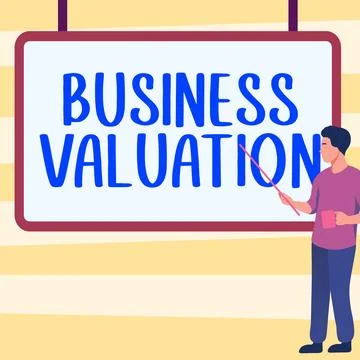 Text caption presenting Business Valuation. Word for determining the economic Stock Illustration