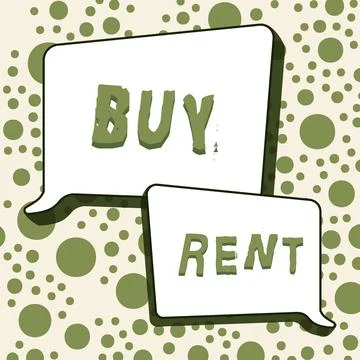 Text caption presenting Buy Rent. Internet Concept choosing between purchasin Stock Illustration