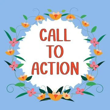 Text caption presenting Call To Action. Business idea Encourage Decision Move to Illustrazione stock