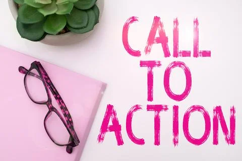 Text caption presenting Call To Action. Business overview Encourage Decision Foto stock