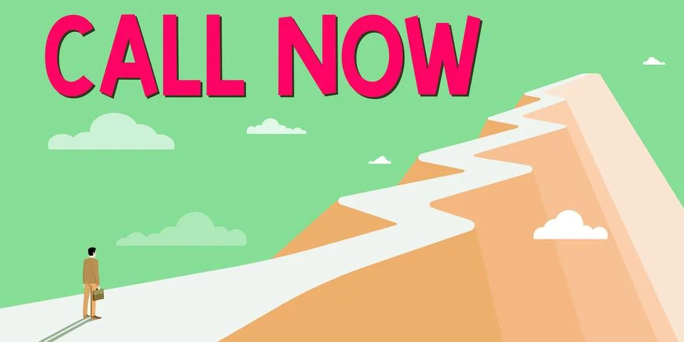 Text caption presenting Call Now. Business idea To immediately contact a person Illustration