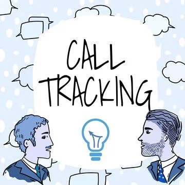 Text caption presenting Call Tracking. Business overview Organic search engine Stock Illustration