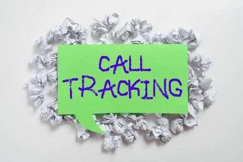 Text caption presenting Call Tracking. Word for Organic search engine Digital Foto stock