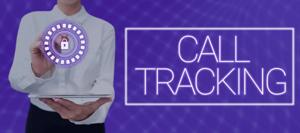 Text caption presenting Call Tracking. Business concept Organic search engine Foto stock