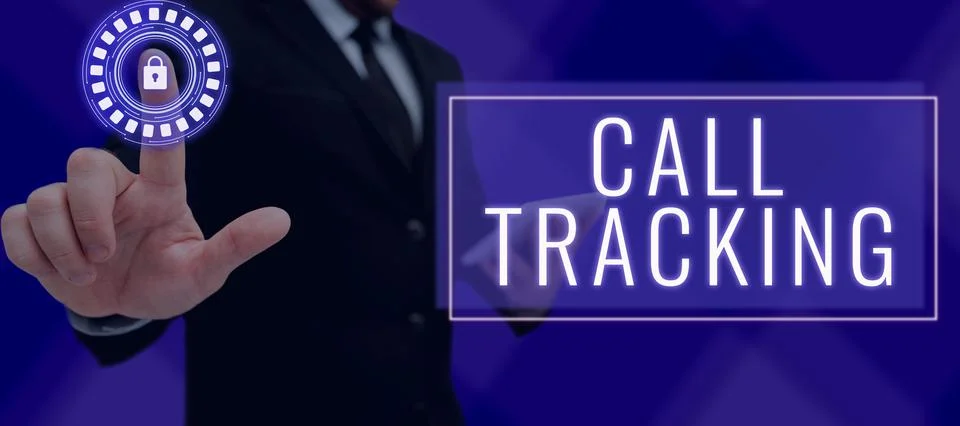 Text caption presenting Call Tracking. Business overview Organic search engine Stock Photos