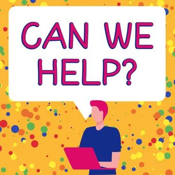 Text caption presenting Can We Help. Internet Concept Offering assistance Ilustración de archivo
