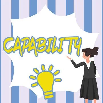 Text caption presenting Capability. Conceptual photo the facility or potential 库存插图