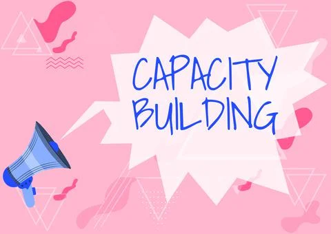 Text caption presenting Capacity Building. Concept meaning Strengthen the Ilustración de archivo