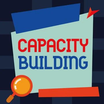 Text caption presenting Capacity Building. Business idea Strengthen the Ilustración de archivo