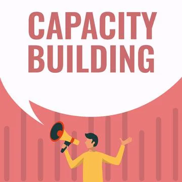 Text caption presenting Capacity Building. Business idea Strengthen the Ilustración de archivo