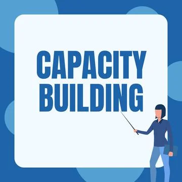 Text caption presenting Capacity Building. Business overview Strengthen the Ilustración de archivo