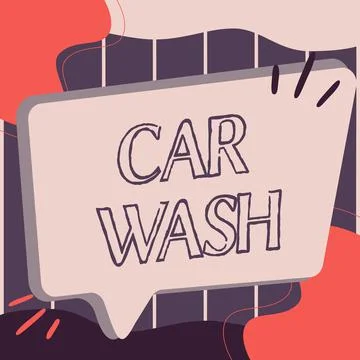 Text caption presenting Car Wash. Business showcase a building containing Ilustración de archivo