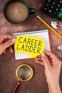 Text caption presenting Career Ladder. Business idea Job Promotion Professional 스톡 사진