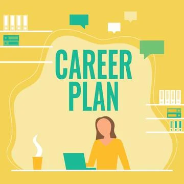 Text caption presenting Career Plan. Business idea ongoing process where you Stock Illustration