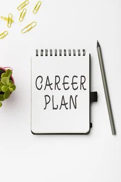 Text caption presenting Career Plan. Business overview ongoing process where you Fotos Stock