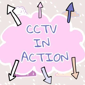 Text caption presenting Cctv In Action. Business approach Selfcontained Stock Illustration