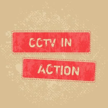 Text caption presenting Cctv In Action. Concept meaning Selfcontained Stock Illustration