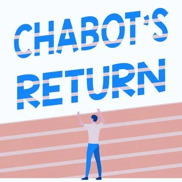 Text caption presenting Chabot S Return. Internet Concept the come back of Stock Illustration