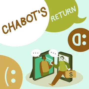 Text caption presenting Chabot S Return. Business approach the come back of Stock Illustration