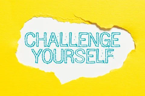 Text caption presenting Challenge Yourself. Business idea Written Declaration 스톡 사진