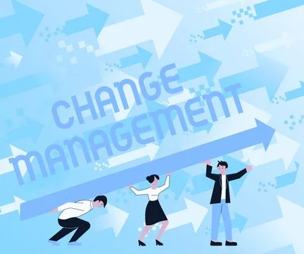 Text caption presenting Change Management. Business idea Replacement of Illustrazione stock