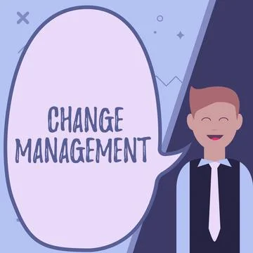 Text caption presenting Change Management. Word for Replacement of leadership in Stock Illustration