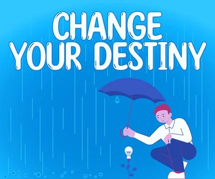 Text caption presenting Change Your Destiny. Business overview Formal Statement 스톡 일러스트