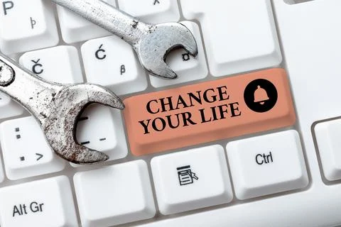 Text caption presenting Change Your Life. Concept meaning inspirational advice Stock Photos