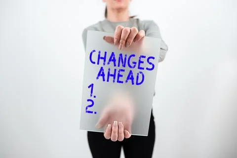 Text caption presenting Changes Ahead. Business showcase to replace with or Foto stock