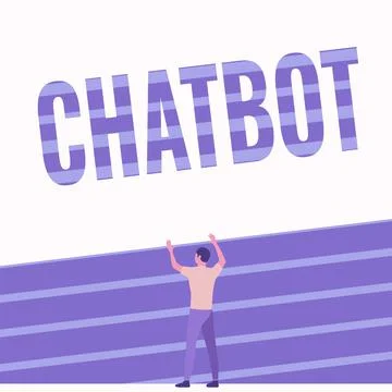 Text caption presenting Chatbot. Conceptual photo a kind of computer program Stock Illustration