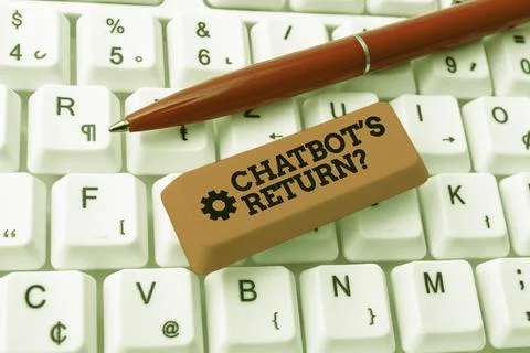 Text caption presenting Chatbot s is Return Question. Business overview program Foto stock