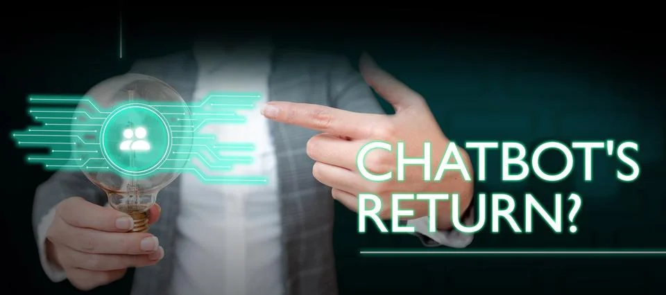Text caption presenting Chatbot's Return. Internet Concept program that 스톡 사진