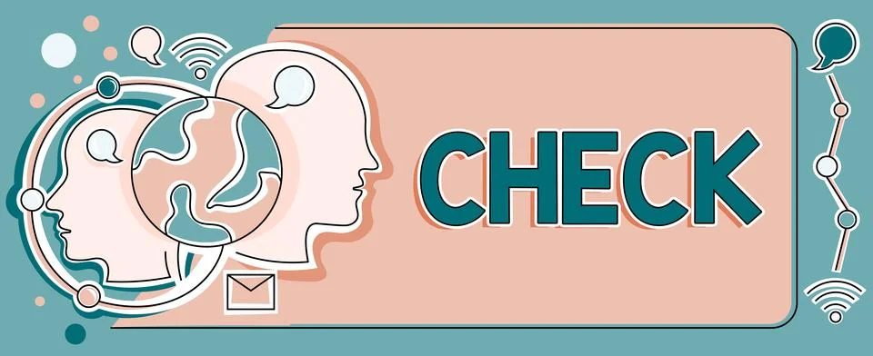 Text caption presenting Check. Concept meaning examination to test accuracy Stock Illustration