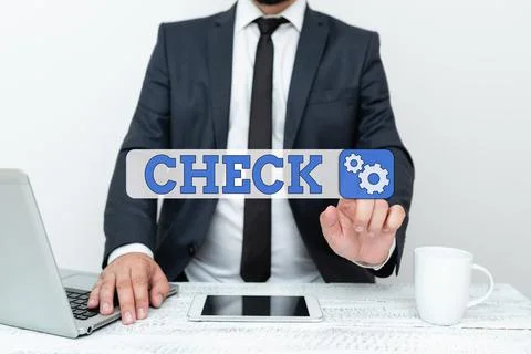 Text caption presenting Check. Word for Mark Click on a box in order to select a Stock Photos