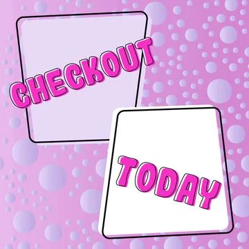 Text caption presenting Checkout. Business showcase a point at which goods are Stock Illustration