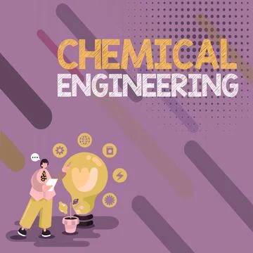 Text caption presenting Chemical Engineering. Business approach developing Illustrazione stock