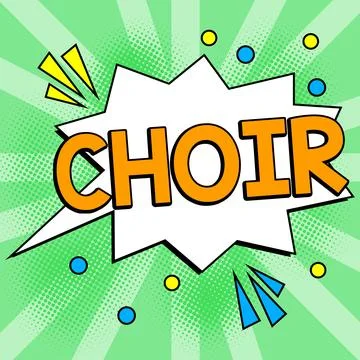 Text caption presenting Choir. Word Written on a group organized to perform Stock Illustration