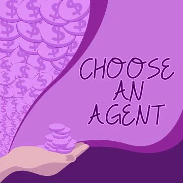 Text caption presenting Choose An Agent. Word Written on Choose someone who Ilustração Stock