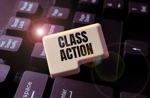 Text caption presenting Class Action. Word Written on lawsuit filed by small Stockfoto's