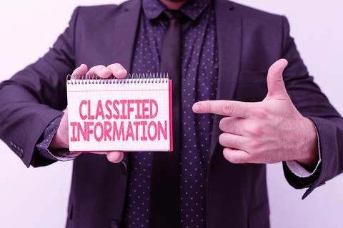 Text caption presenting Classified Information. Business overview Sensitive Data Stock Photos