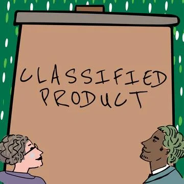 Text caption presenting Classified Product. Business concept Sensitive Data Top Stock Illustration
