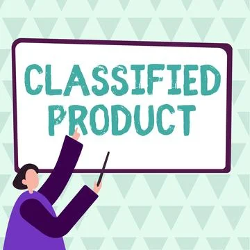 Text caption presenting Classified Product. Business idea Sensitive Data Top Stock Illustration