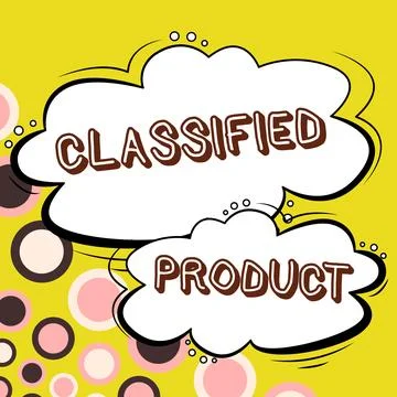 Text caption presenting Classified Product. Business idea Sensitive Data Top Stock Illustration