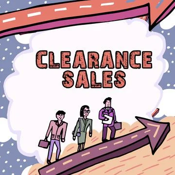 Text caption presenting Clearance Sales. Business approach goods at reduced Stock Illustration