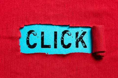 Text caption presenting Click. Internet Concept Act of pressing a button on a Stock Photos